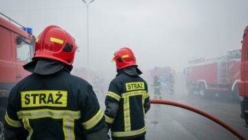 Pożar w Luboniu: Strażacy walczą z ogniem w zabytkowym pustostanie