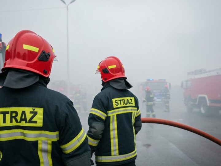 Pożar w Luboniu: Strażacy walczą z ogniem w zabytkowym pustostanie