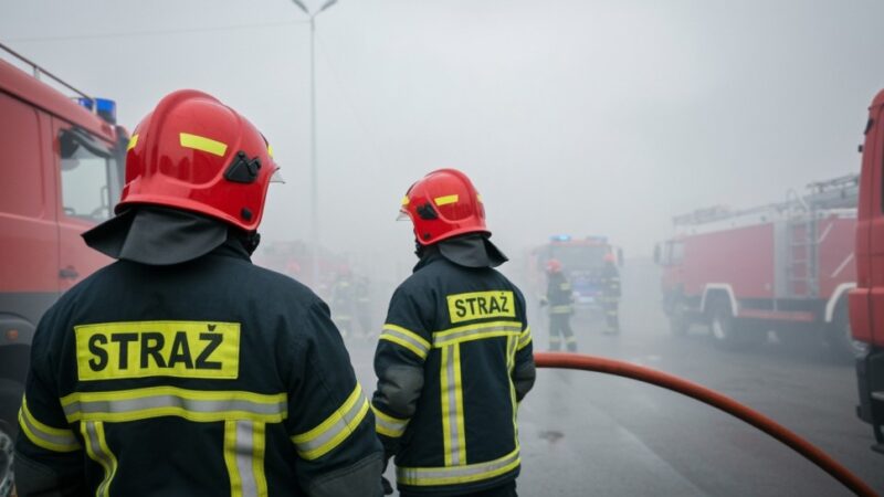 Pożar w Luboniu: Strażacy walczą z ogniem w zabytkowym pustostanie