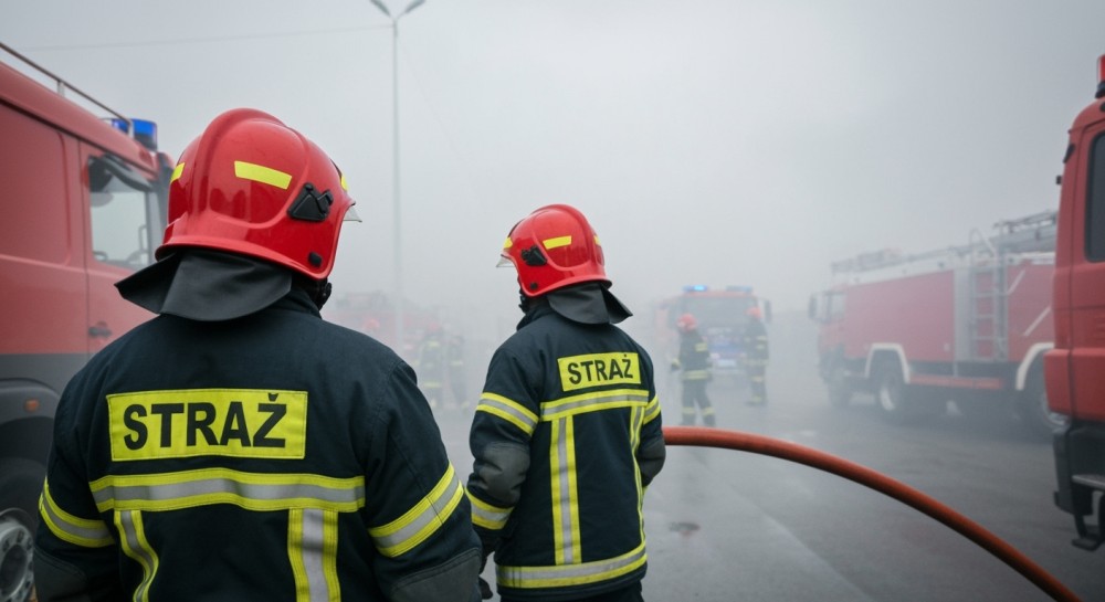 Pożar w Luboniu: Strażacy walczą z ogniem w zabytkowym pustostanie