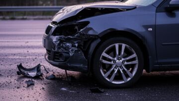 BMW uderza w podporę wiaduktu: jedna osoba ranna w wypadku