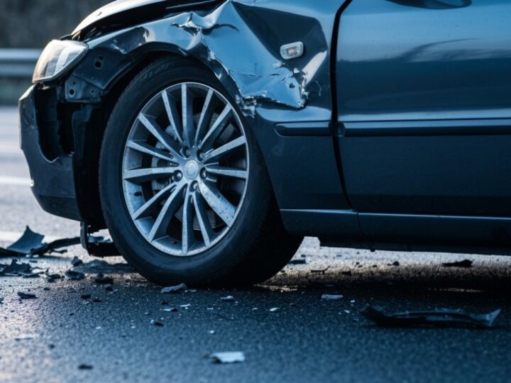 Wypadek w Komornikach: dwa samochody, dwie osoby ranne