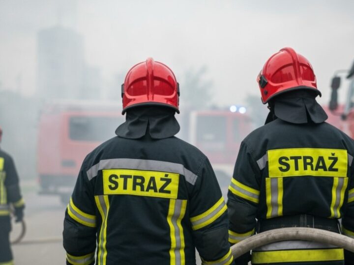 Pożar samochodu i interwencja ZRM w Plewiskach: akcja strażaków na dwóch frontach