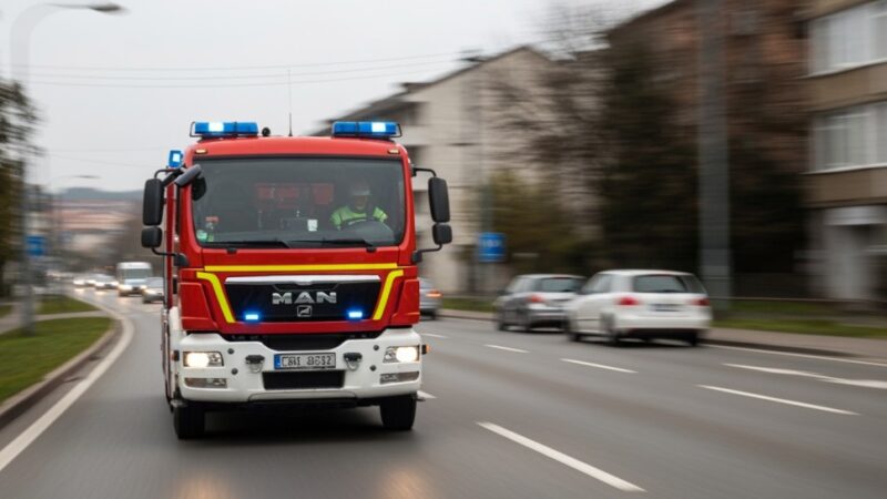 Pożar poddasza w Plewiskach: służby w akcji ratunkowej