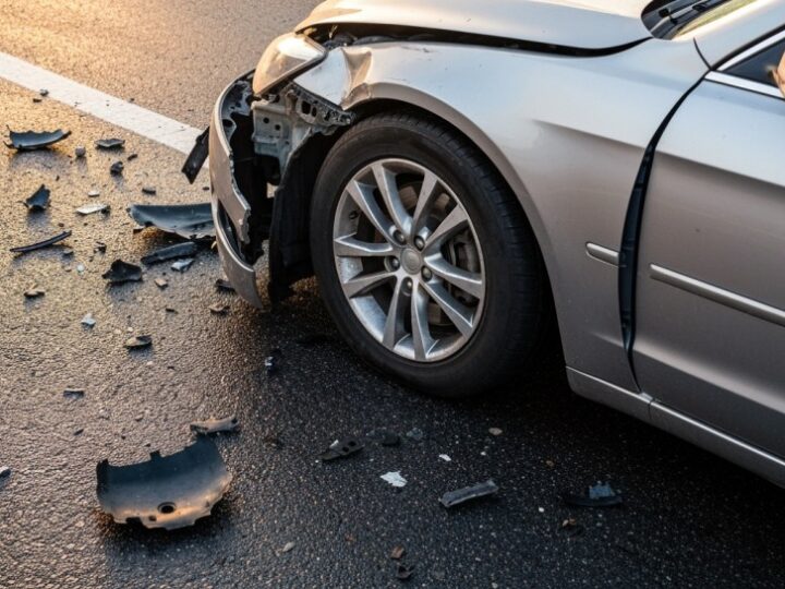 Wypadek na A2: bus zderzył się z barierami, 4 osoby w pułapce