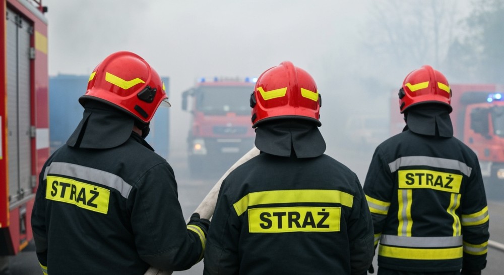 Pożar dachu w Poznaniu: intensywna akcja strażaków z OSP i PSP